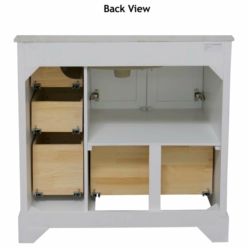 Best deal 👏 Kitchen Bath Collection Madison 36" Bathroom Vanity, White, Carrara Marble 👏 - Image 8