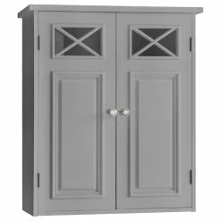 Coupon 😉 Versanora Bathroom Wall Cabinet With Two Doors Grey 😀