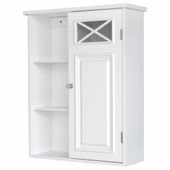 New ✨ Versanora Wooden Bathroom Wall Cabinet W/ Open Storage 🌟