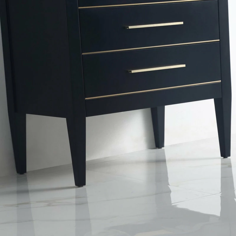 Budget 🎁 Dowell K&B Supplies Grace 30" Single Bathroom Vanity Set, Black With Brass Trim 🌟 - Image 8