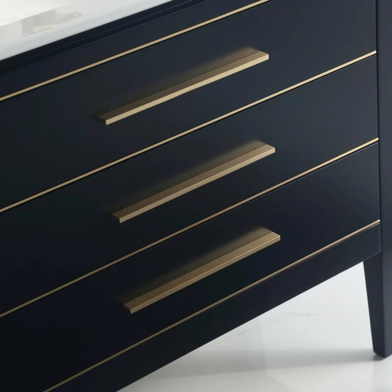 Deals ๐ Dowell K&B Supplies Grace 36" Single Bathroom Vanity Set, Black With Brass Trim ๐ - Image 7