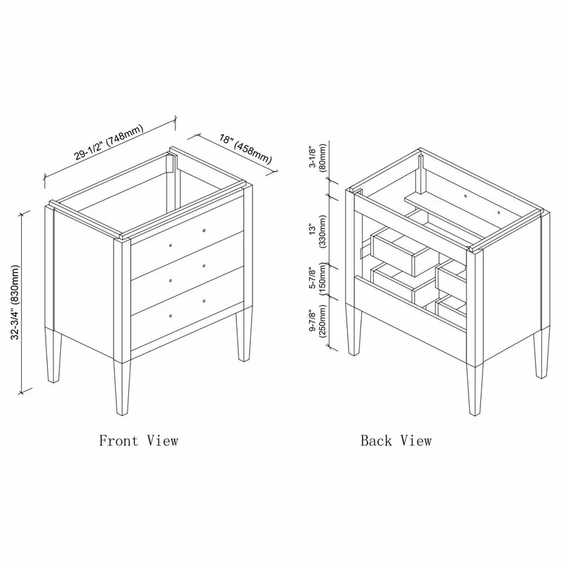 Budget 🎁 Dowell K&B Supplies Grace 30" Single Bathroom Vanity Set, Black With Brass Trim 🌟 - Image 5