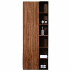 Best deal 😍 Cartisan Design & Build Group, Inc. FIGURE Walnut Wall Mount Modern Bathroom Side Cabinet, 22" 🤩