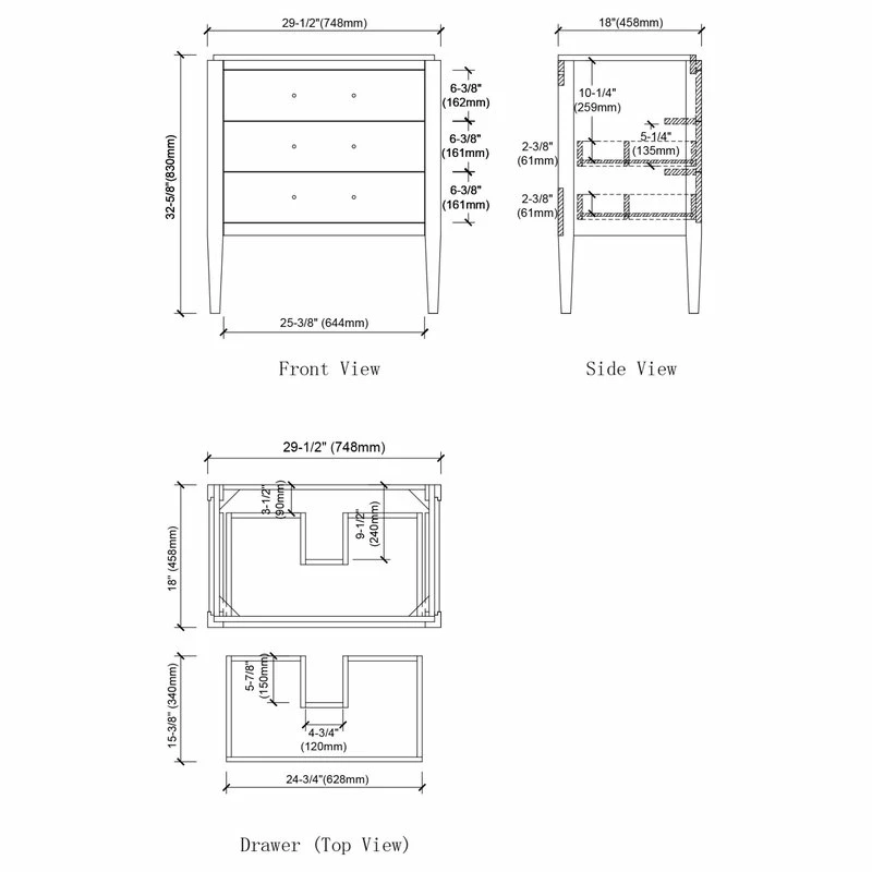 Budget 🎁 Dowell K&B Supplies Grace 30" Single Bathroom Vanity Set, Black With Brass Trim 🌟 - Image 4