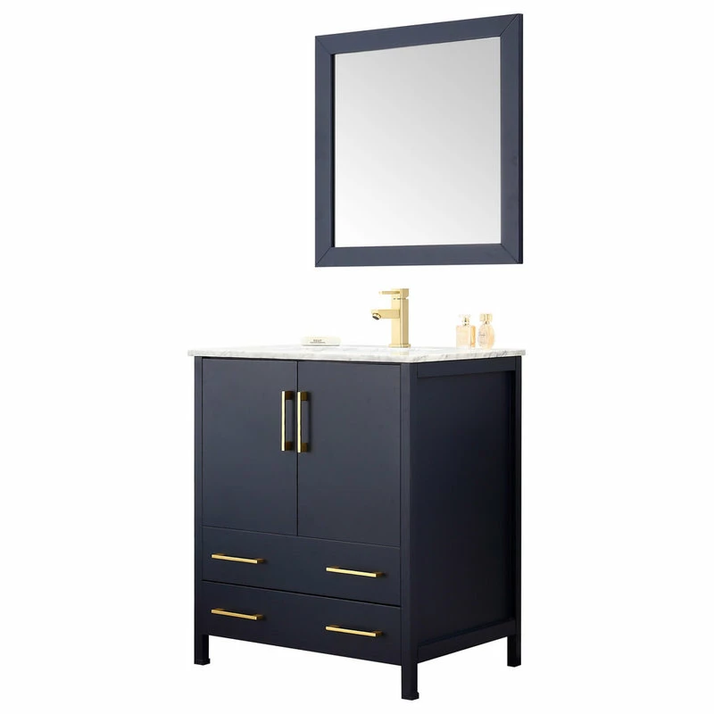 Best Sale ๐ Legion Furniture Looking Glass 30" Single Bathroom Vanity In Blue With White Carrara Marble Top With Mirror ๐ - Image 2