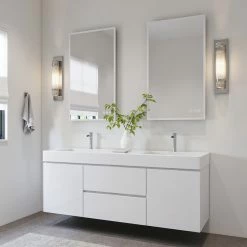 Wholesale ⌛ MOD Boutique Bath Vanity, High Gloss White, 60", Double Sink, Wall Mount ⭐