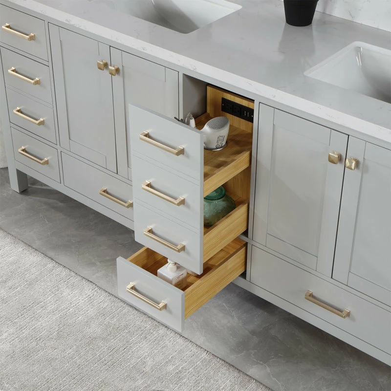 Hot Sale ✨ Vinnova Shannon Bathroom Vanity Set In Paris Gray, 84", Without Mirror 🤩 - Image 10