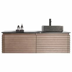 Wholesale ๐ Cartisan Design & Build Group, Inc. Ocala 60" Single-sink Wall Mount Vanity, Chestnut Oak, Right Sink ๐
