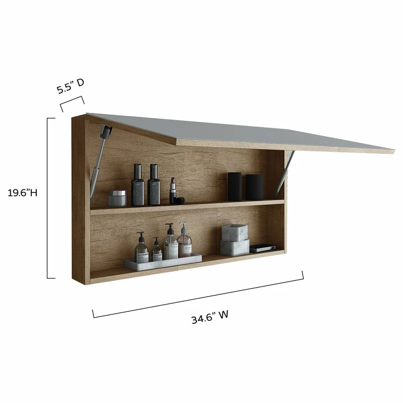 Cheapest โ A Touch Of Design Frameless 34" Medicine Cabinet With Full Mirror Front, Phaedra Wood ๐งจ - Image 6