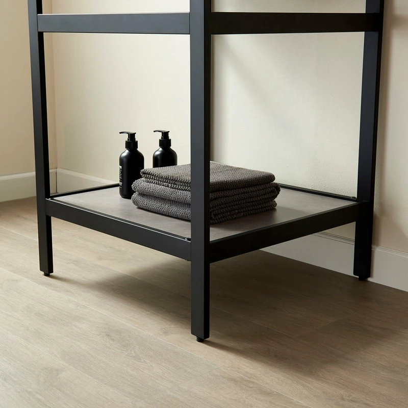 Best reviews of ๐ Vinnova Funes 24" Single Console Sink In Matte Black With Gray Sintered Stone Top ๐ - Image 7