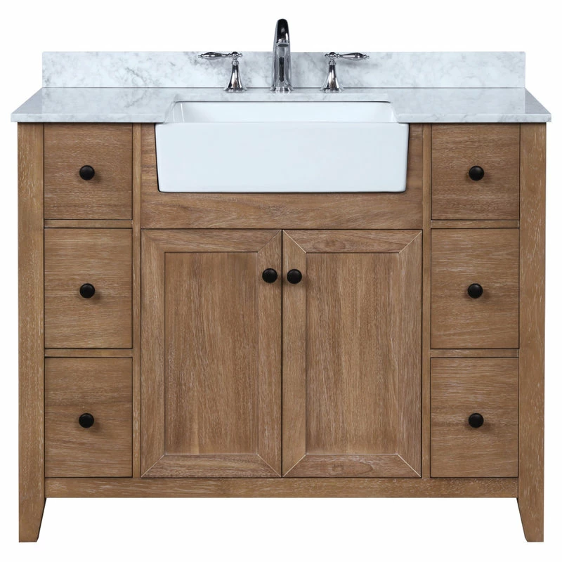 Flash Sale ๐ Ari Kitchen & Bath Sally 42" Single Bathroom Vanity In Ash Brown With Italian Carrara Marble Top โ