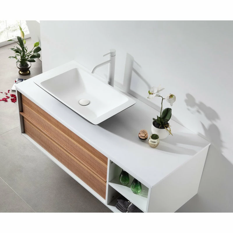 Hot Sale ⭐ Cartisan Design & Build Group, Inc. Goreme 48" Wall Mount Vanity, Open Shelf, Walnut/White 🌟 - Image 7