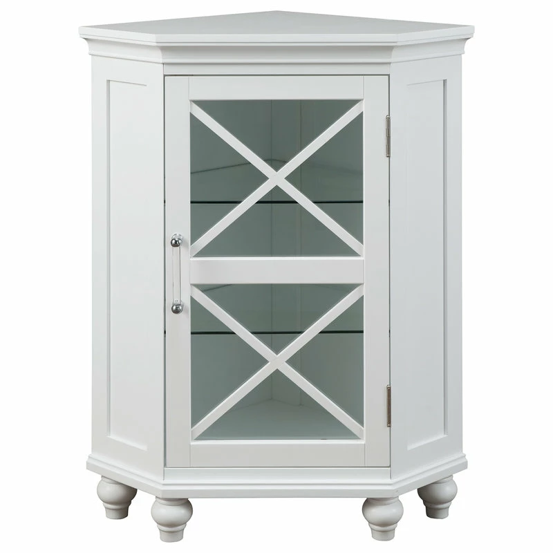 Buy 😀 Elegant Home Fashions Wooden Bathroom Storage Corner Stand Cabinet 👏