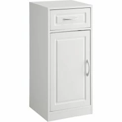 Brand new 😀 4D Concepts Trenton 1 Door Wooden Bathroom Linen Cabinet In White 🔔