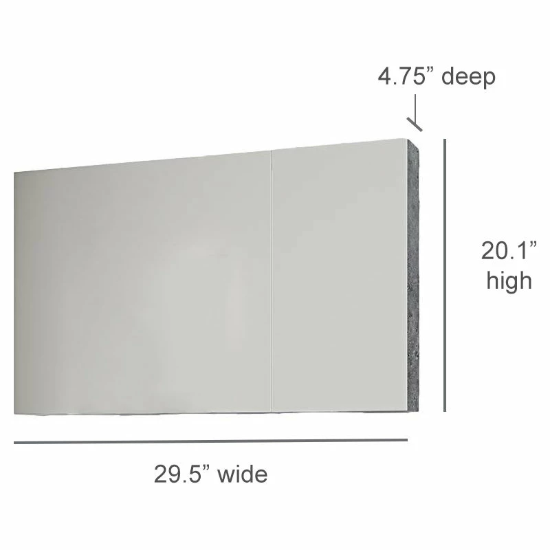 Best reviews of ๐ A Touch Of Design Frameless 30" Medicine Cabinet With Full Mirror Front, Rhea Gray ๐ - Image 6