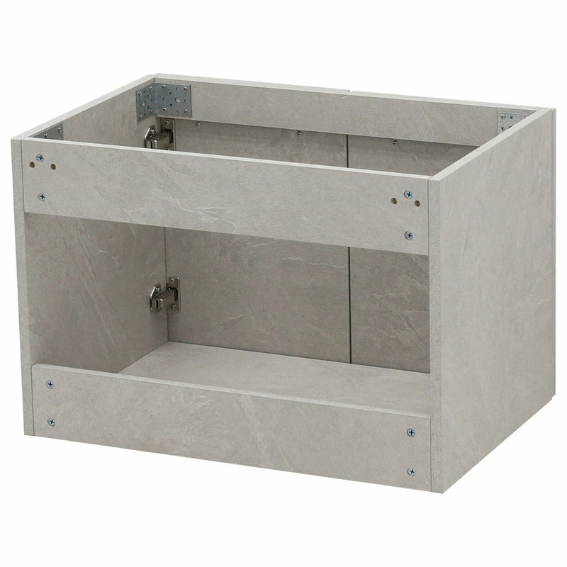 Outlet 🤩 Wind Bay 30" Wall Mount Vanity, White Stone Countertop, Light Slate Grey 😍 - Image 4