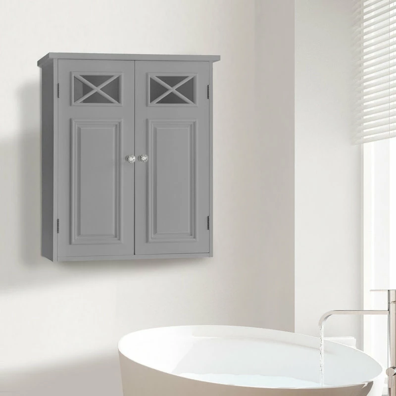 Coupon ๐ Versanora Bathroom Wall Cabinet With Two Doors Grey ๐ - Image 3