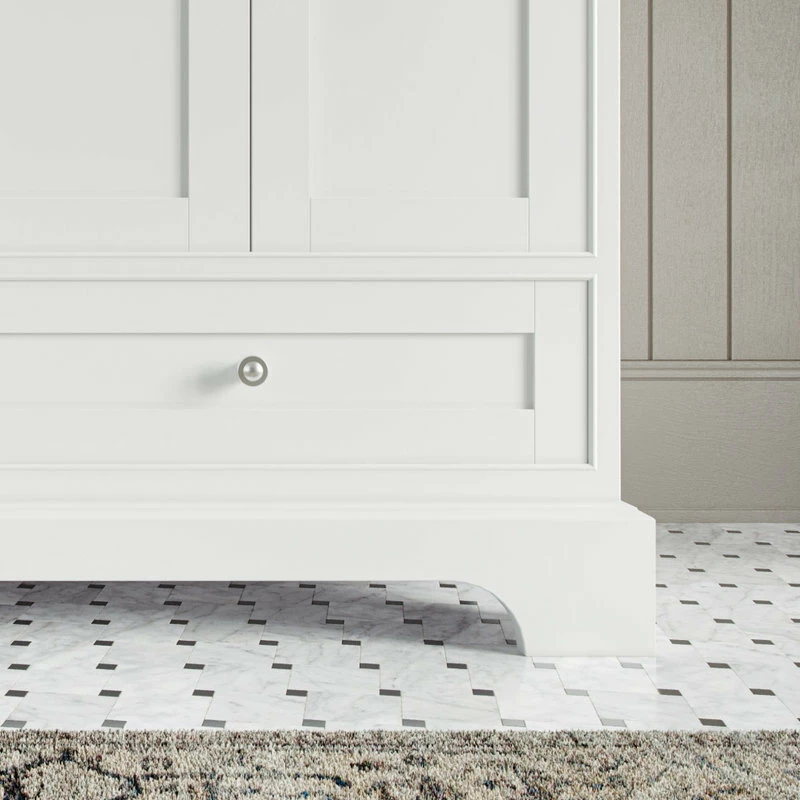 Best deal 🥰 MOD Cascade Bath Vanity, White, 60", Brushed Nickel Hardware, Double, Freestanding 👍 - Image 7