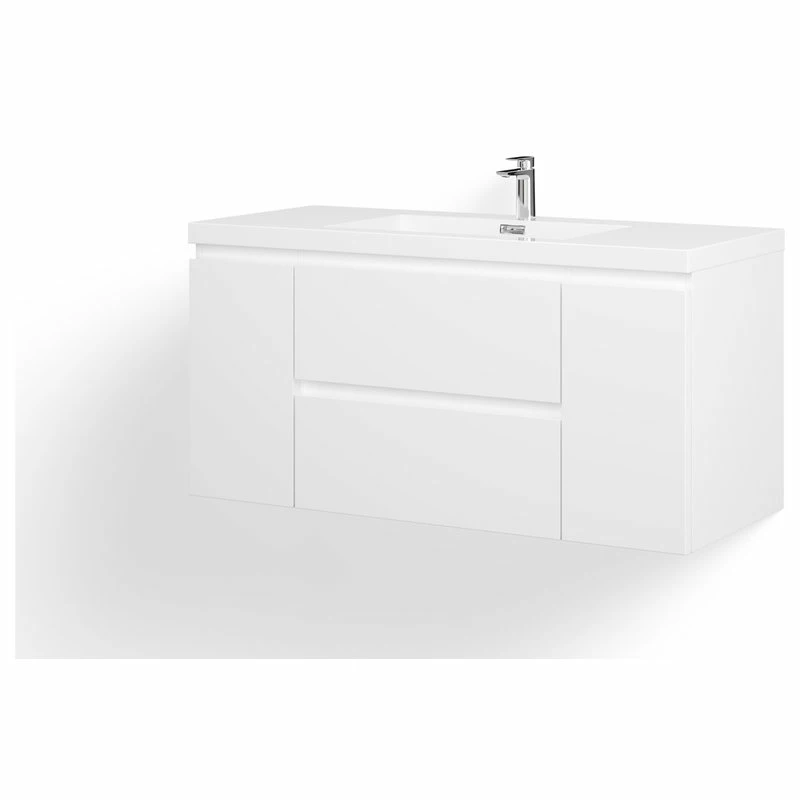 Best deal 🥰 MOD Beacon Bath Vanity, High Gloss White, 48", Single Sink, Wall Mount 😀 - Image 10