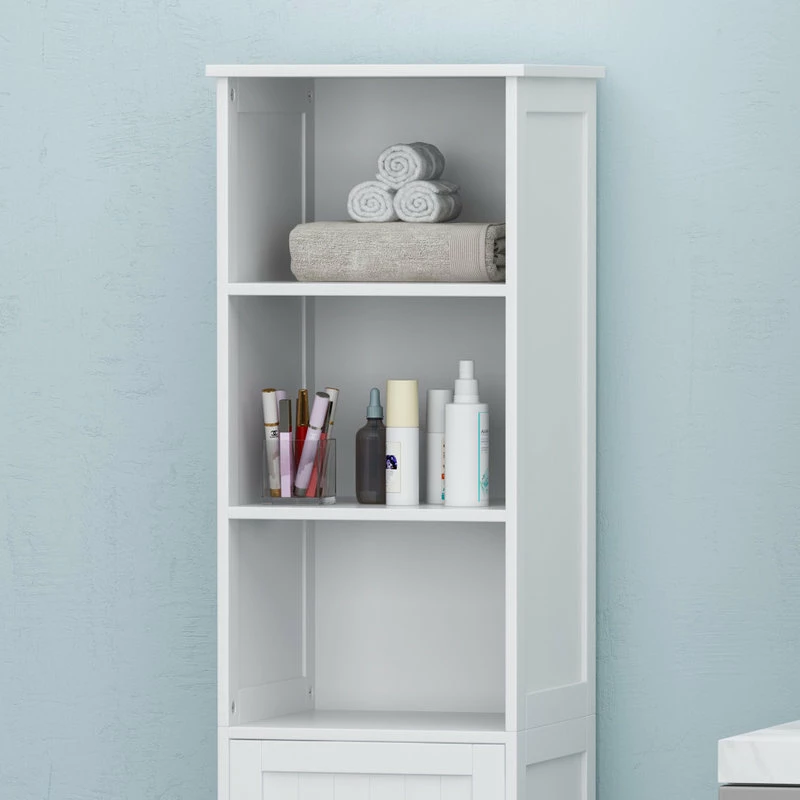 Wholesale 🎁 GDFStudio Lauren Modern Free Standing Bathroom Linen Tower Storage Cabinet, Matte White ✔️ - Image 3