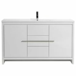 New 🌟 Bathroom Vanity Wholesale INC. MOD 60" Single Bathroom Vanity In High Gloss White 😉