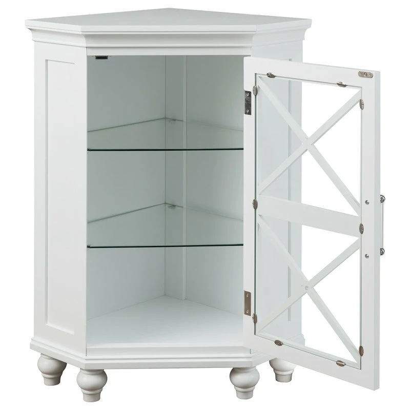 Buy 😀 Elegant Home Fashions Wooden Bathroom Storage Corner Stand Cabinet 👏 - Image 5