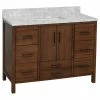 Brand new 💯 Kitchen Bath Collection California 48" Bathroom Vanity, Walnut, Carrara Marble 💯