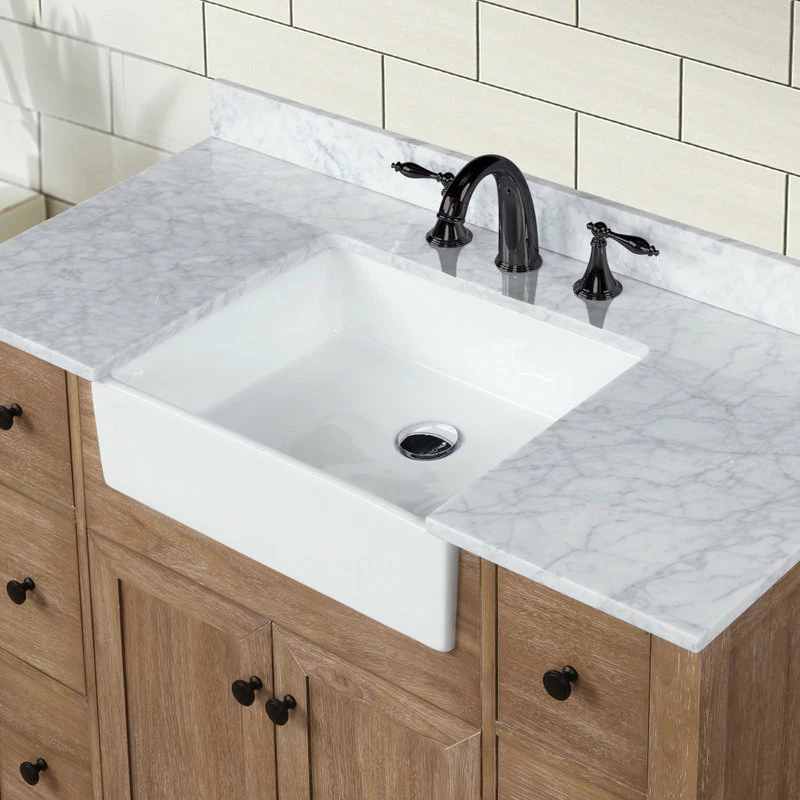 Flash Sale ๐ Ari Kitchen & Bath Sally 42" Single Bathroom Vanity In Ash Brown With Italian Carrara Marble Top โ - Image 7