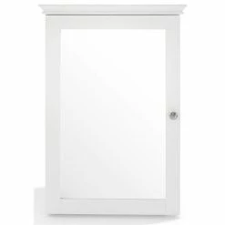 Budget ❤️ Crosley Lydia Mirrored Wall Cabinet, White ✨