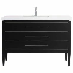 Top 10 🧨 Dowell K&B Supplies Grace 48" Single Bathroom Vanity In Black With White Resin Top 😍
