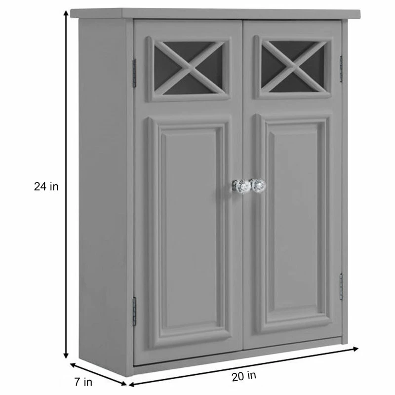 Coupon ๐ Versanora Bathroom Wall Cabinet With Two Doors Grey ๐ - Image 4