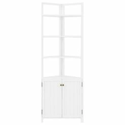 Best Sale 🛒 Bolton Furniture, Inc. Dover 25"W X 68"H Corner Storage Cabinet, 2 Doors And Open Shelving 🥰