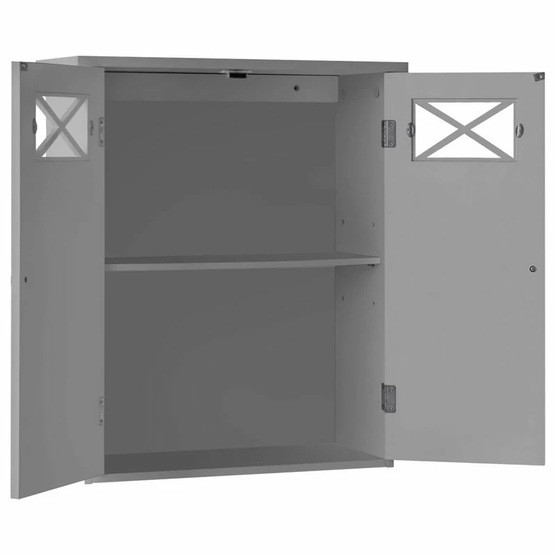 Coupon ๐ Versanora Bathroom Wall Cabinet With Two Doors Grey ๐ - Image 5