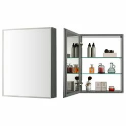 Hot Sale ๐งจ Blossom Kitchen & Bath Supply Aluminum Bathroom Medicine Cabinet, Recess Or Surface Mount, 20"x26" ๐