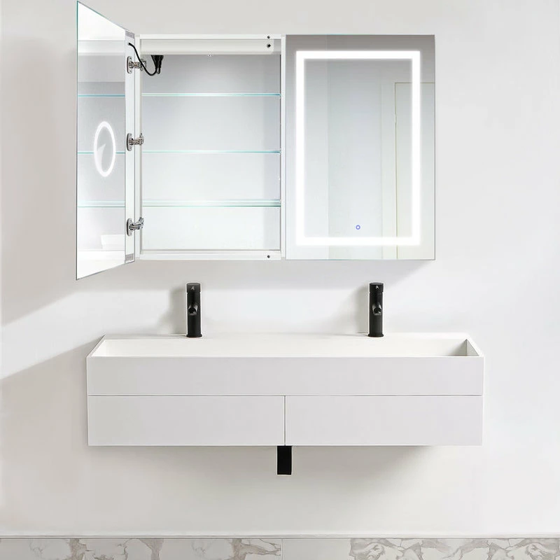 Coupon ๐ Krugg Reflections 48"x36" LED Medicine Cabinet With Dimmer/Defogger, Makeup Mirror, And USB ๐งจ - Image 5