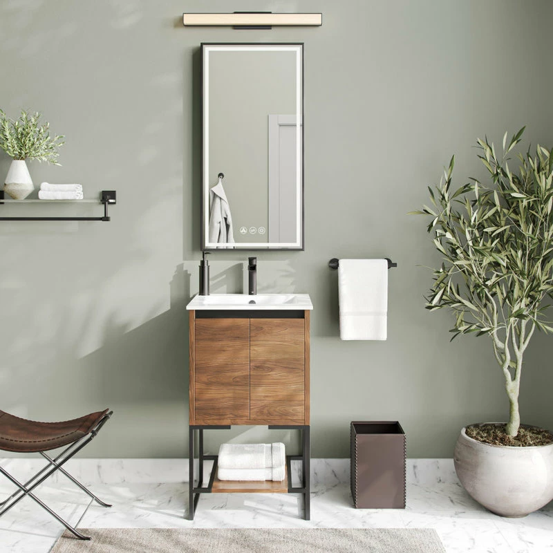 Coupon 🛒 MOD Foundry Bath Vanity, Walnut, 20", Integrated Single Sink, Freestanding 💯 - Image 3