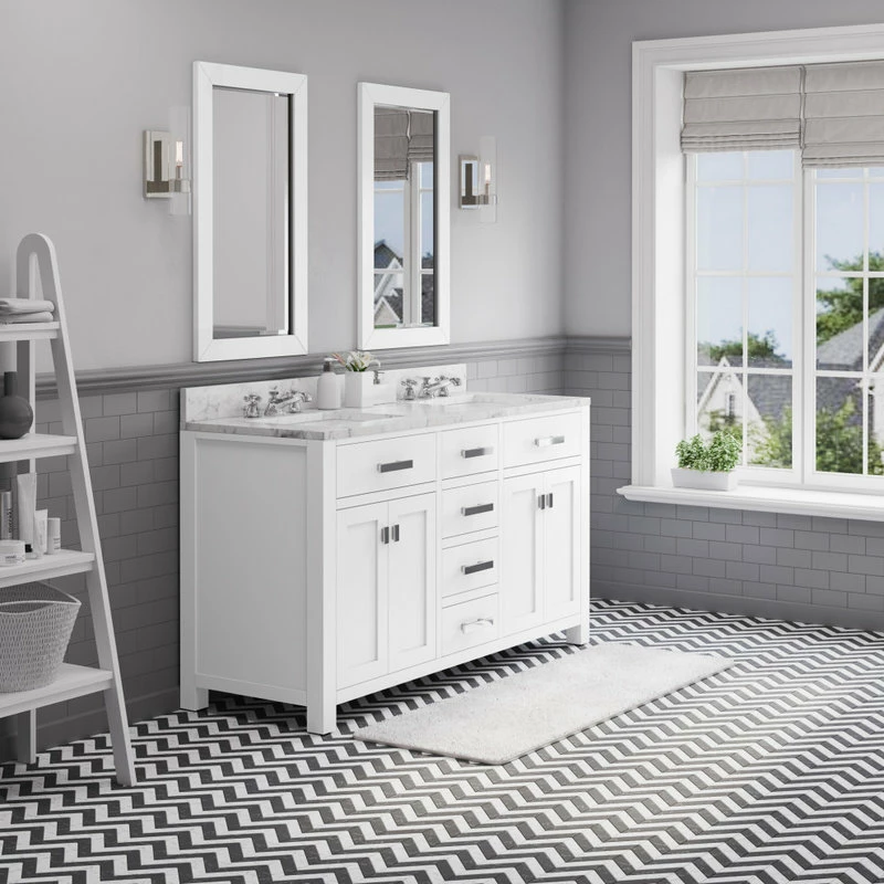 Flash Sale 🎉 Water Creation Madison Pure White Bathroom Vanity, 60", No Mirror, No Faucet 🔥 - Image 3