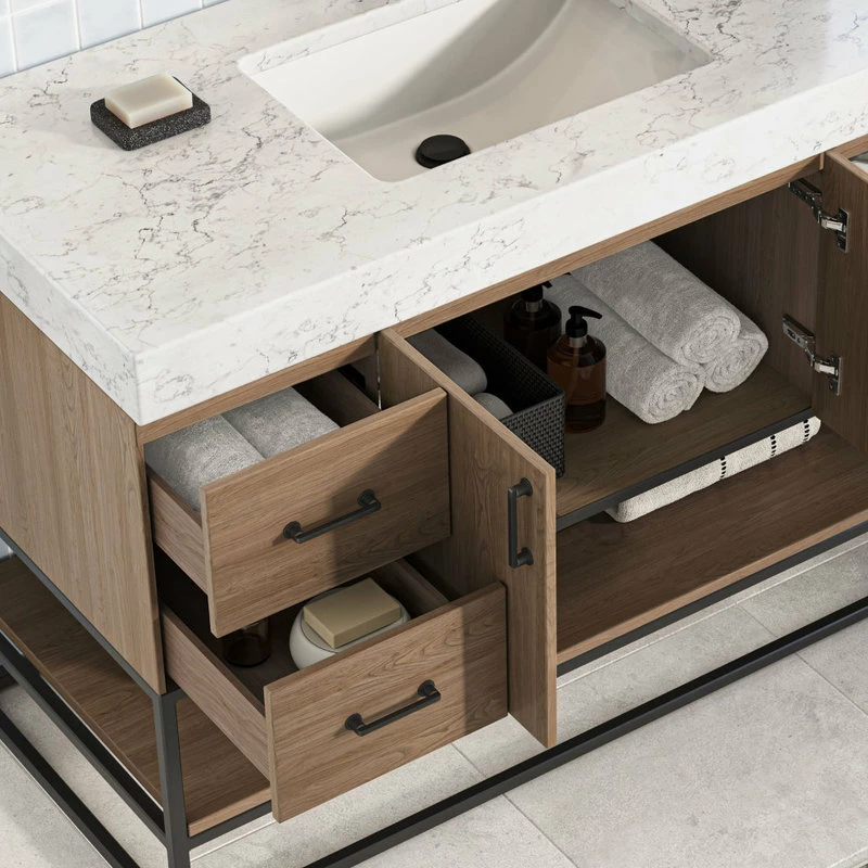 Flash Sale 🛒 MOD Bahia Bath Vanity, Oak, 48", Matte Black Hardware, Single, Freestanding ⌛ - Image 5