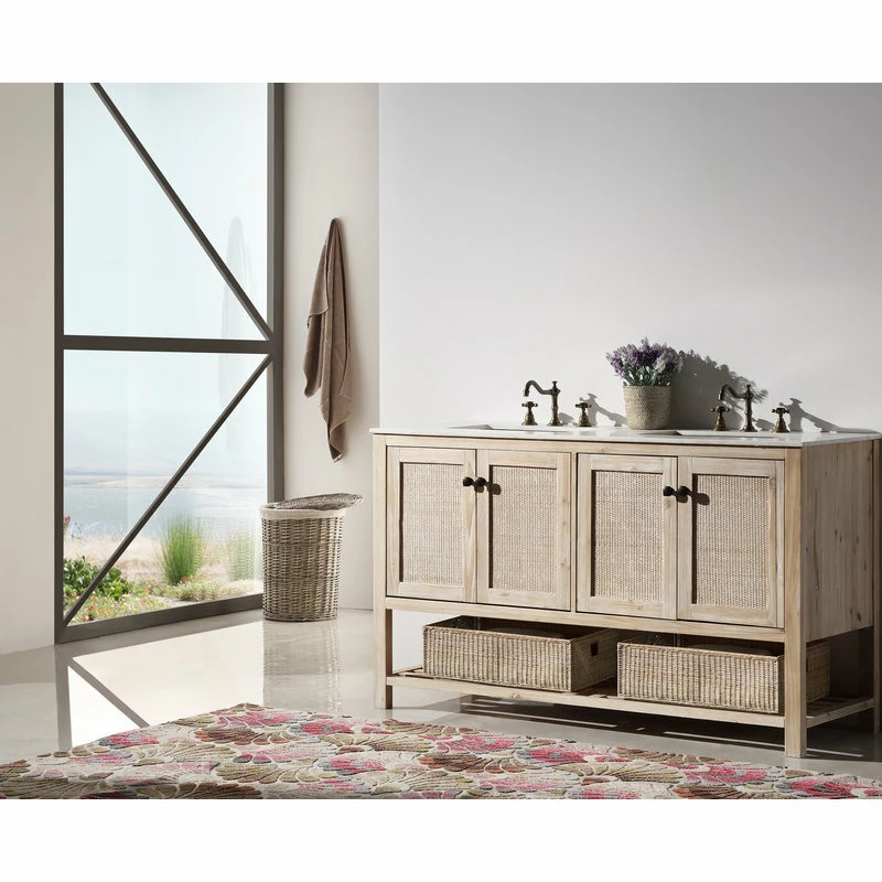 Deals 🔥 Legion Furniture Solid Wood Sink Vanity With Marble Top, 60" ✔️ - Image 4