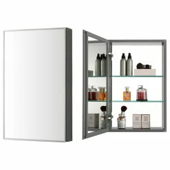 Outlet 👏 Blossom Kitchen & Bath Supply Aluminum Bathroom Medicine Cabinet, Recess Or Surface Mount, 15"x26" 🧨