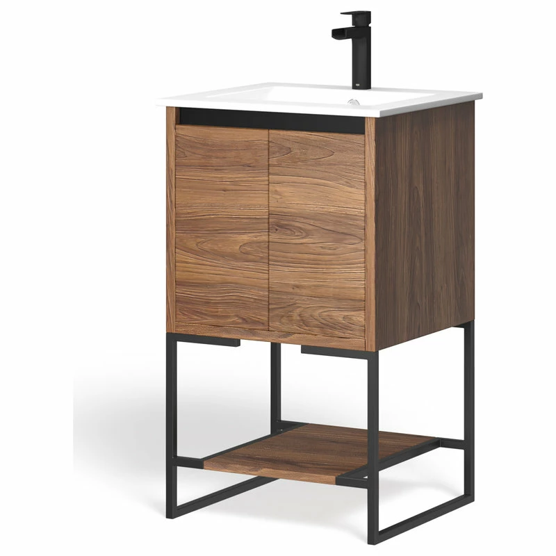 Coupon 🛒 MOD Foundry Bath Vanity, Walnut, 20", Integrated Single Sink, Freestanding 💯 - Image 10