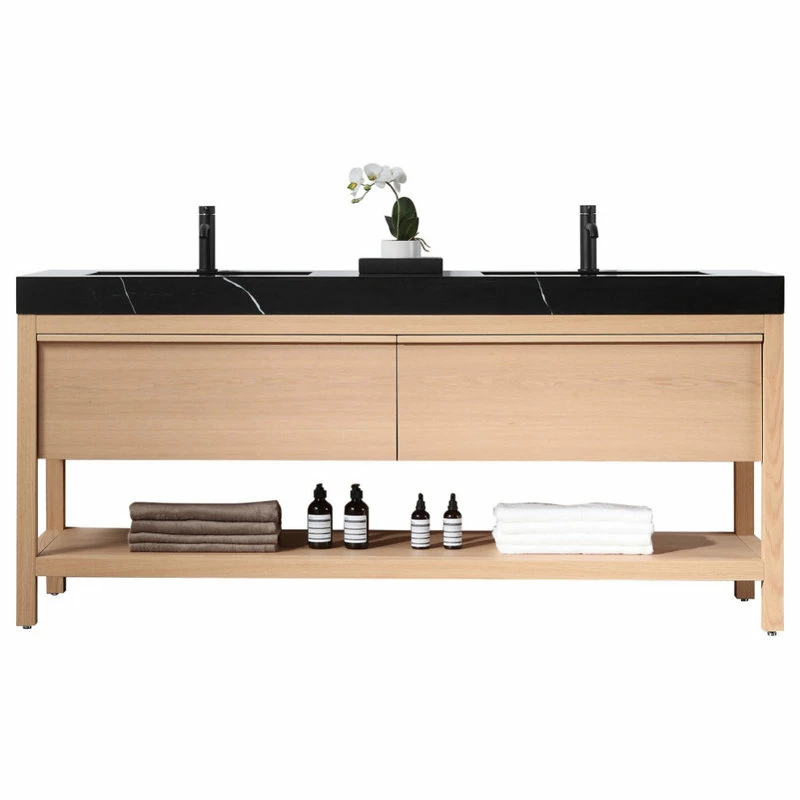 Hot Sale 🔔 Cartisan Design & Build Group, Inc. Bibury Freestanding Vanity, Whitewash Oak, 72" 👏