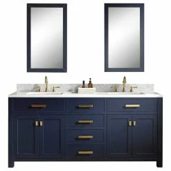 Outlet 🌟 Water Creation 72" Monarch Blue Double Sink Bathroom Vanity 😀