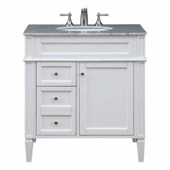 Budget 😀 Elegant Furniture & Lighting Park Avenue 32" Single Bathroom Vanity Set, White 🎁