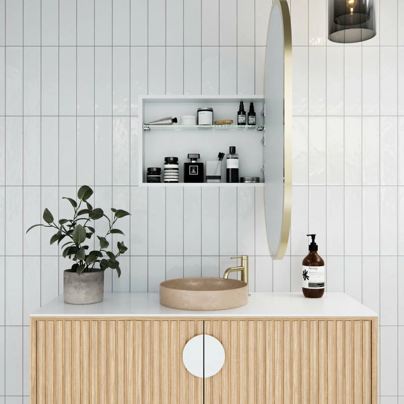 Best Sale 🌟 Glass Warehouse Medicine Cabinets, Satin Brass ⌛ - Image 5