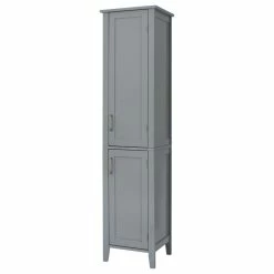 Budget โ๏ธ Versanora Wooden Bathroom Cabinet Linen Tower Grey ๐งจ