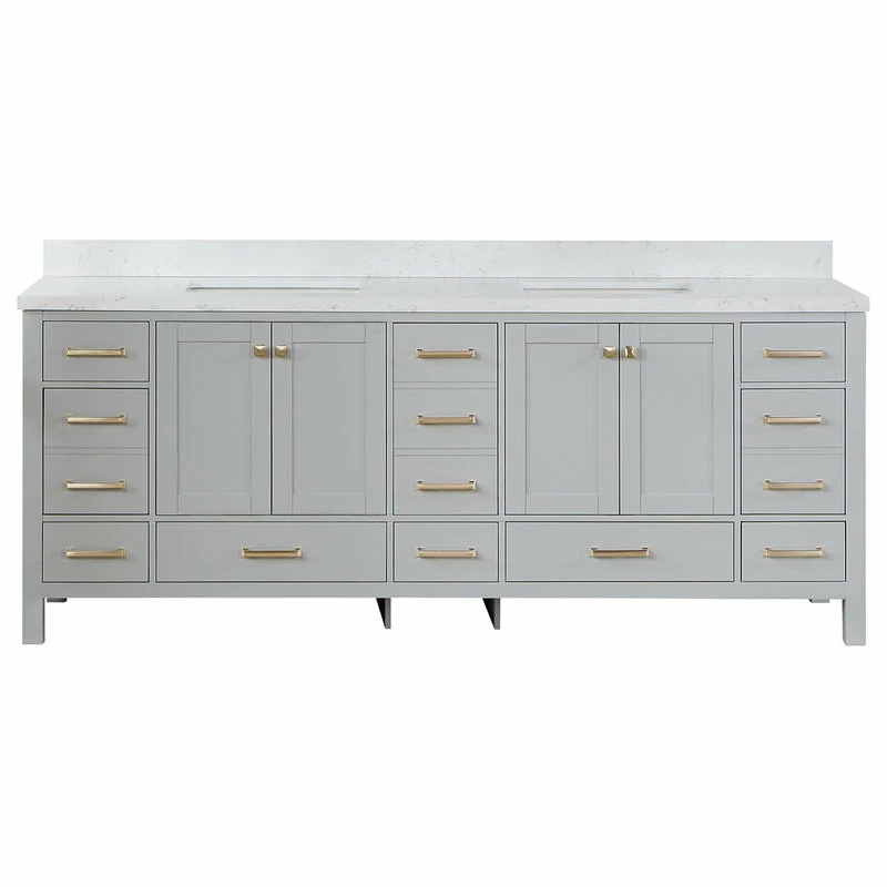 Hot Sale ✨ Vinnova Shannon Bathroom Vanity Set In Paris Gray, 84", Without Mirror 🤩 - Image 2