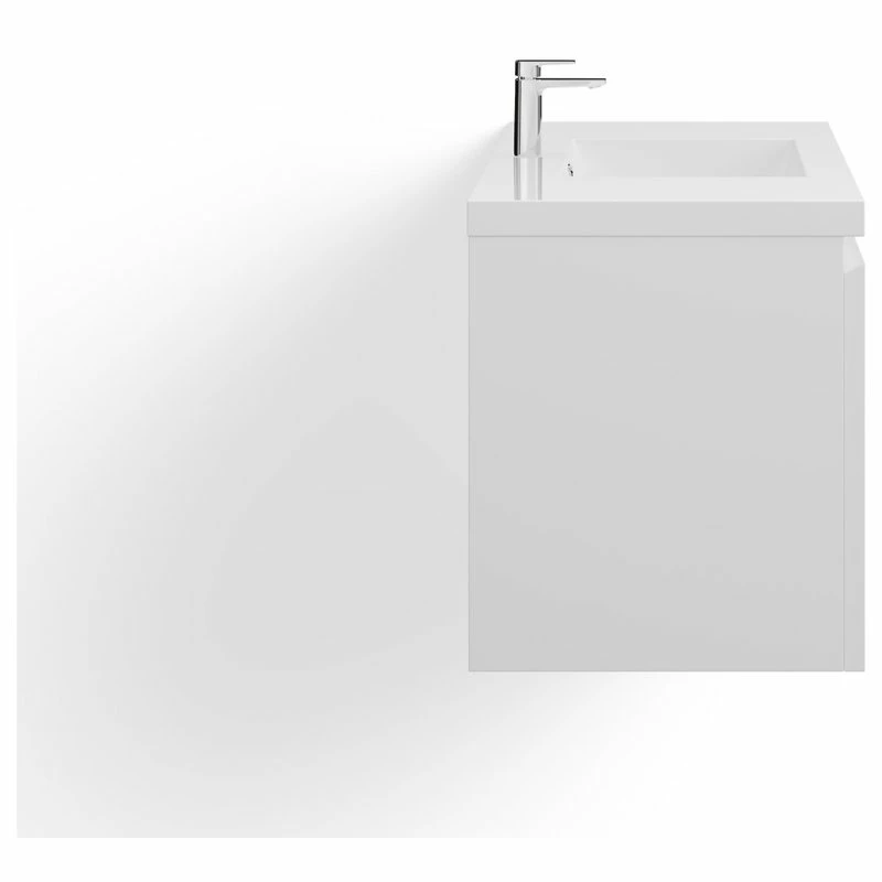 Best deal 🥰 MOD Beacon Bath Vanity, High Gloss White, 48", Single Sink, Wall Mount 😀 - Image 11