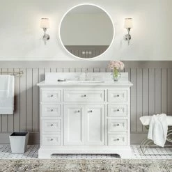 Wholesale 🔔 MOD Meadowood Bath Vanity, White, 43", Single Sink, Freestanding 💯