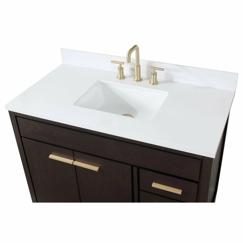 Best reviews of โญ Tennant Brand Beatrice 42" Single Bathroom Vanity In Brown With Quartz Top ๐ - Image 4